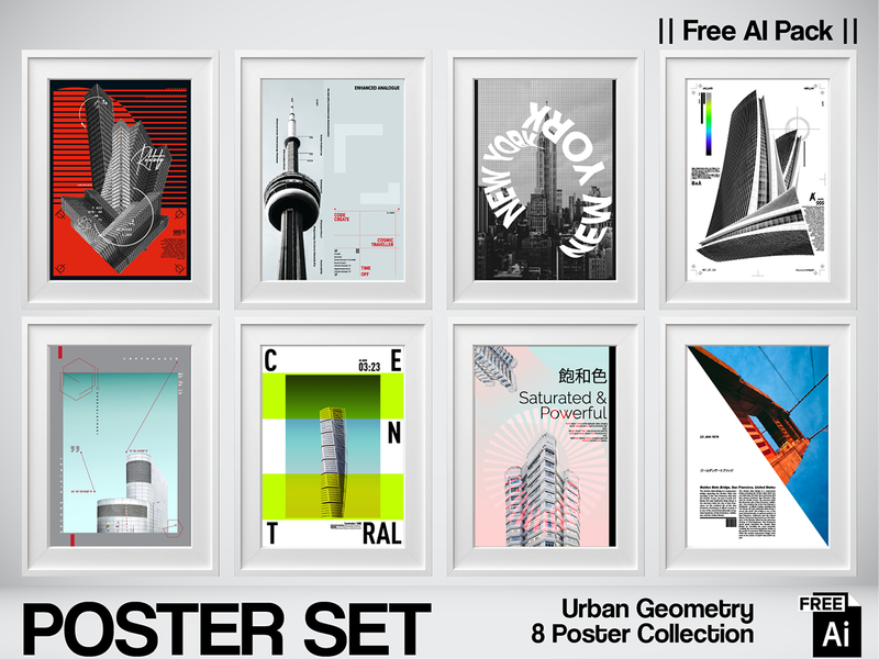 Urban Geometry: 8 Free AI Posters