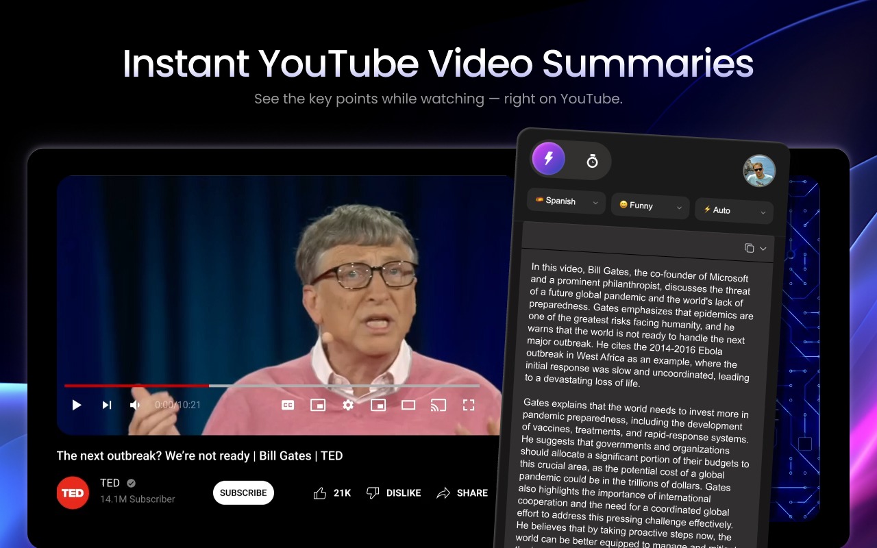 Sumvid | AI YouTube Video Summaries Plugin & Chrome Extension Image 0