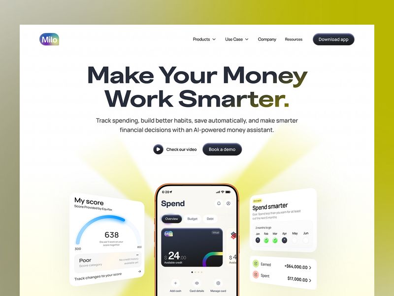 AI Finance App Landing Page | FinTech Money Management Website