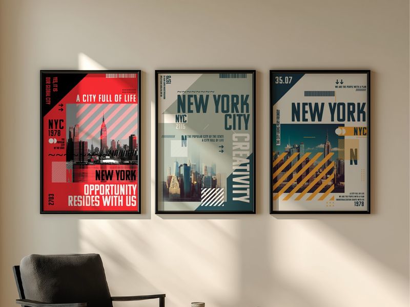 New York City Poster Series – Free AI Vector Files