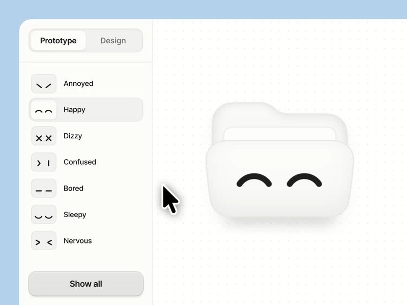 Folder icons with feelings [ > < ]