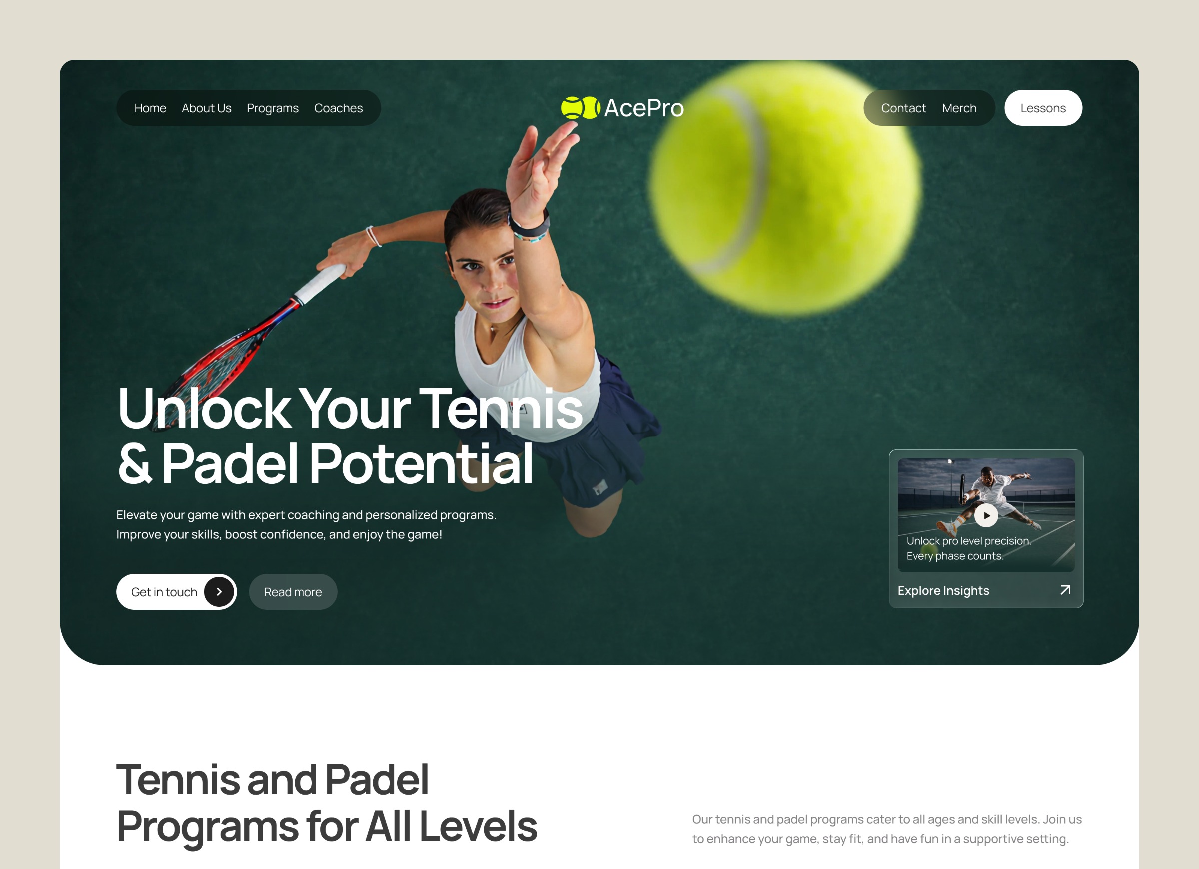 Website for a Sports Coaching ✲ AcePro Image 0