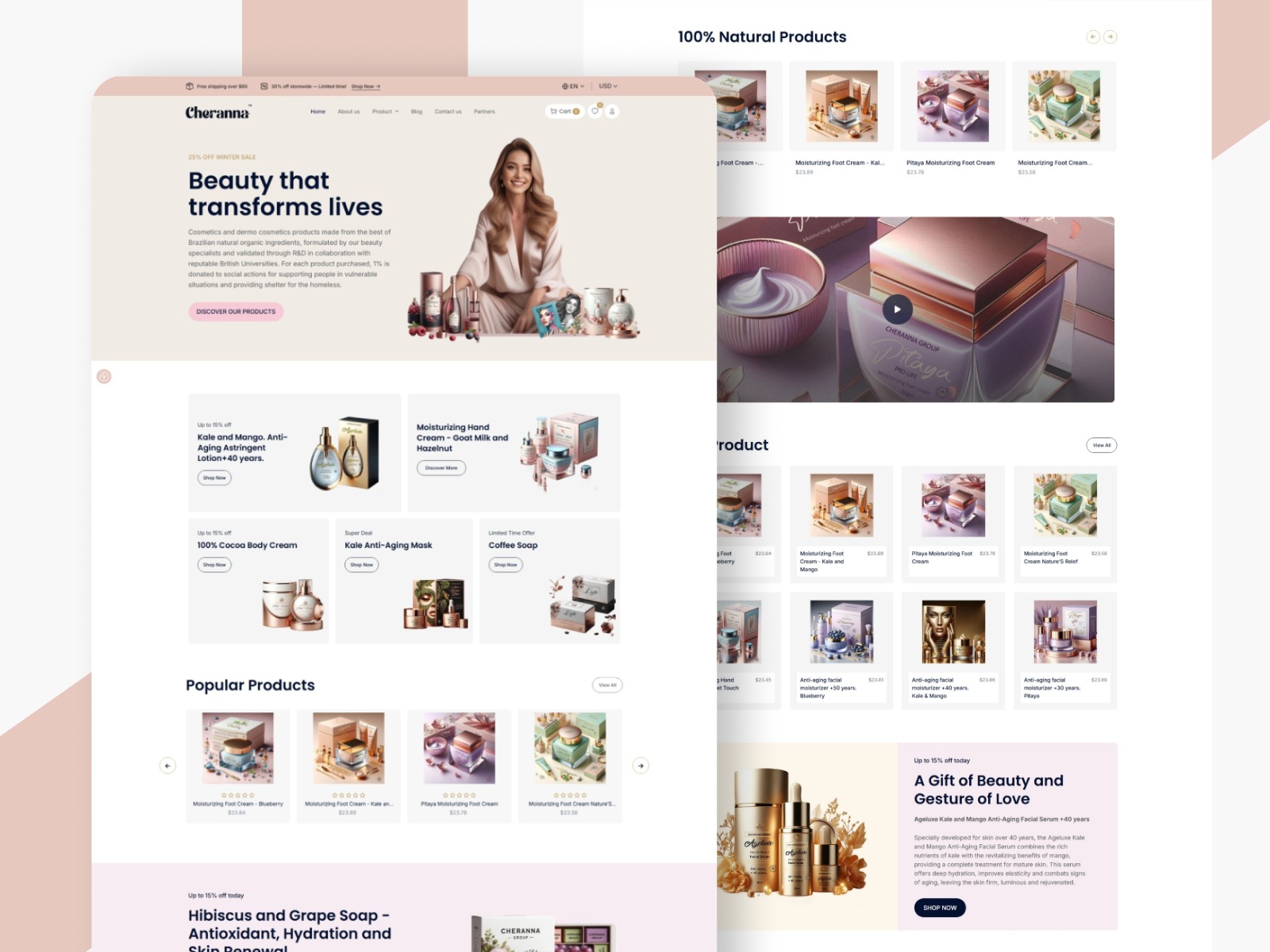 Cheranna — Premium Natural Skincare Website Design