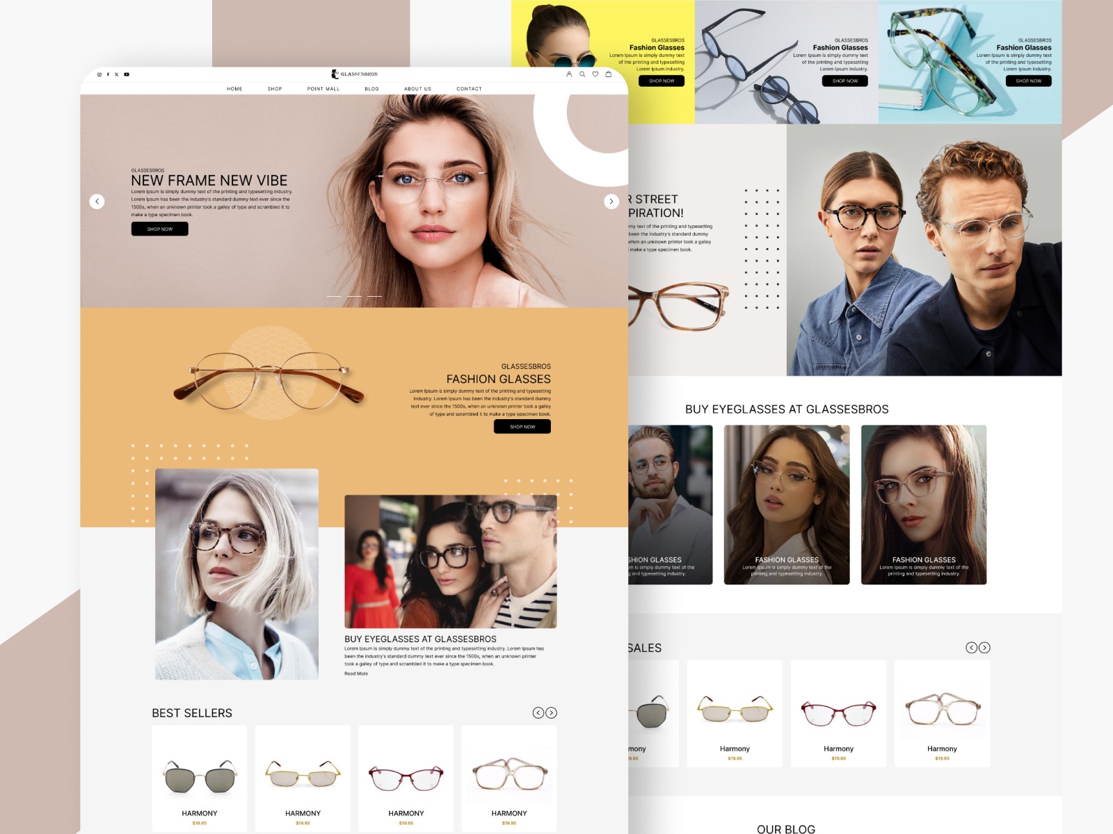 Glassesbros — Editorial-Style Eyewear eCommerce Website Design