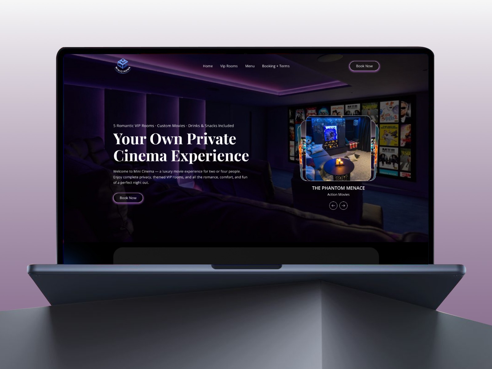 Mini Cinema — Luxury Private Cinema Booking Website Design