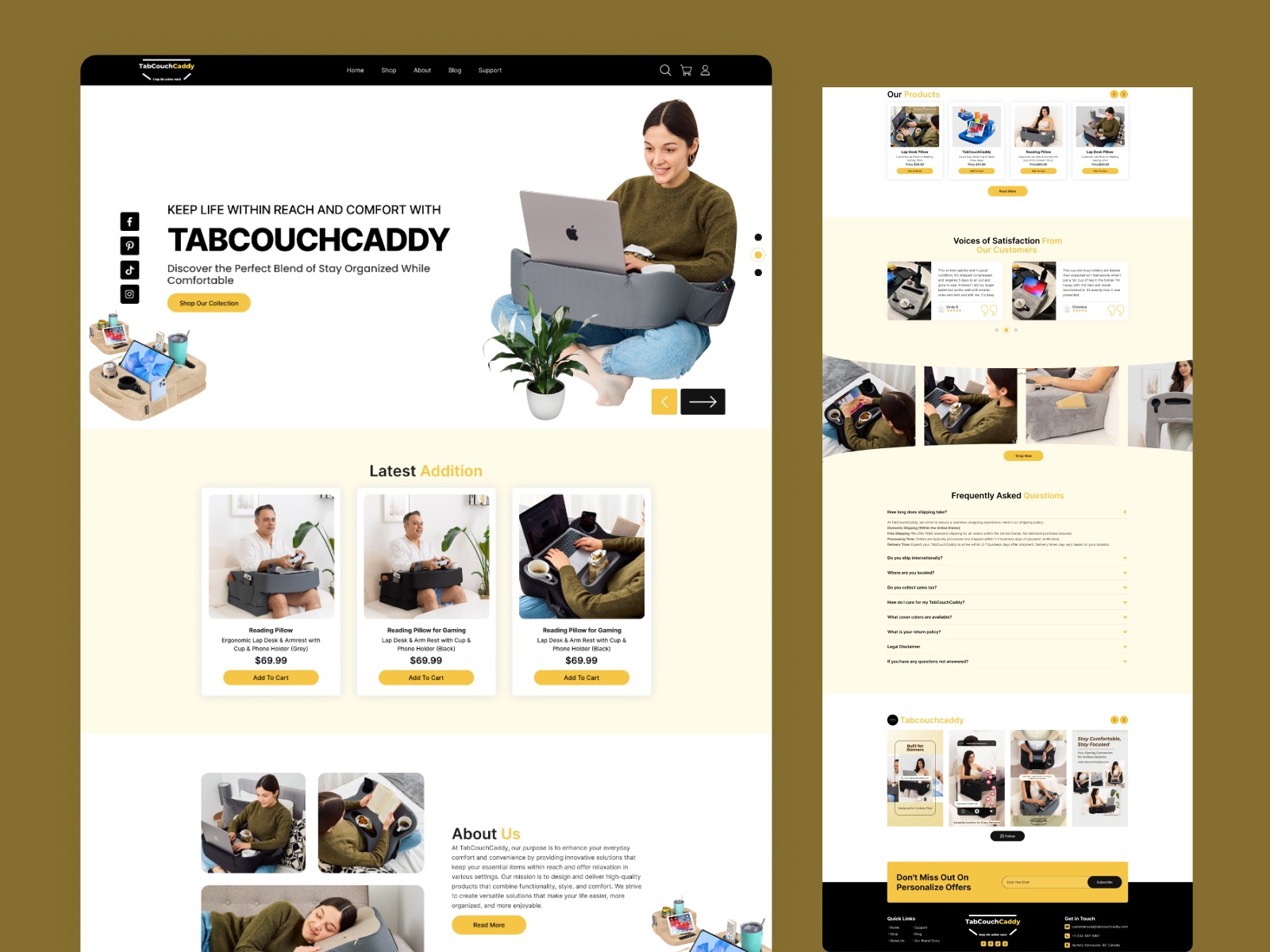 TabCouchCaddy — Modern Product Innovation UI Design