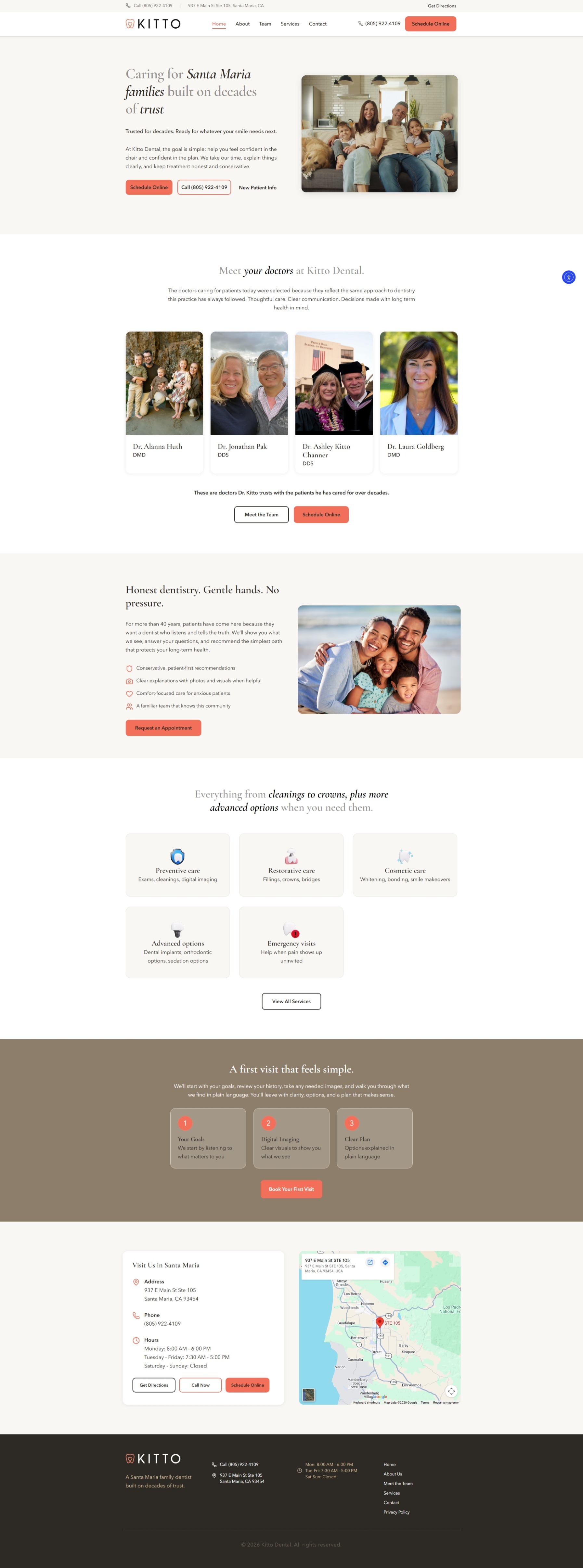 Kitto Dental — Family Dentistry Website Design Image 0