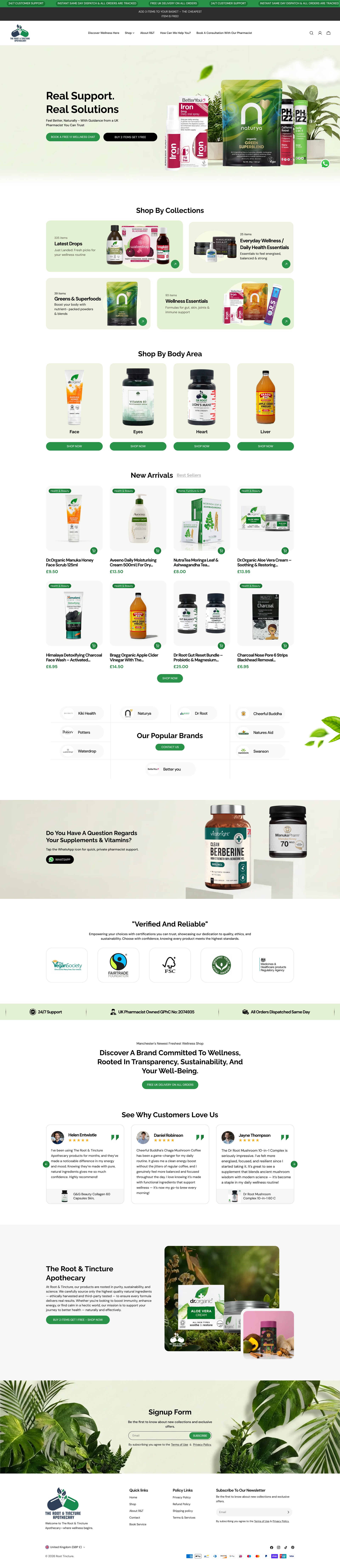 Root & Tincture — Wellness Apothecary Website Design Image 0