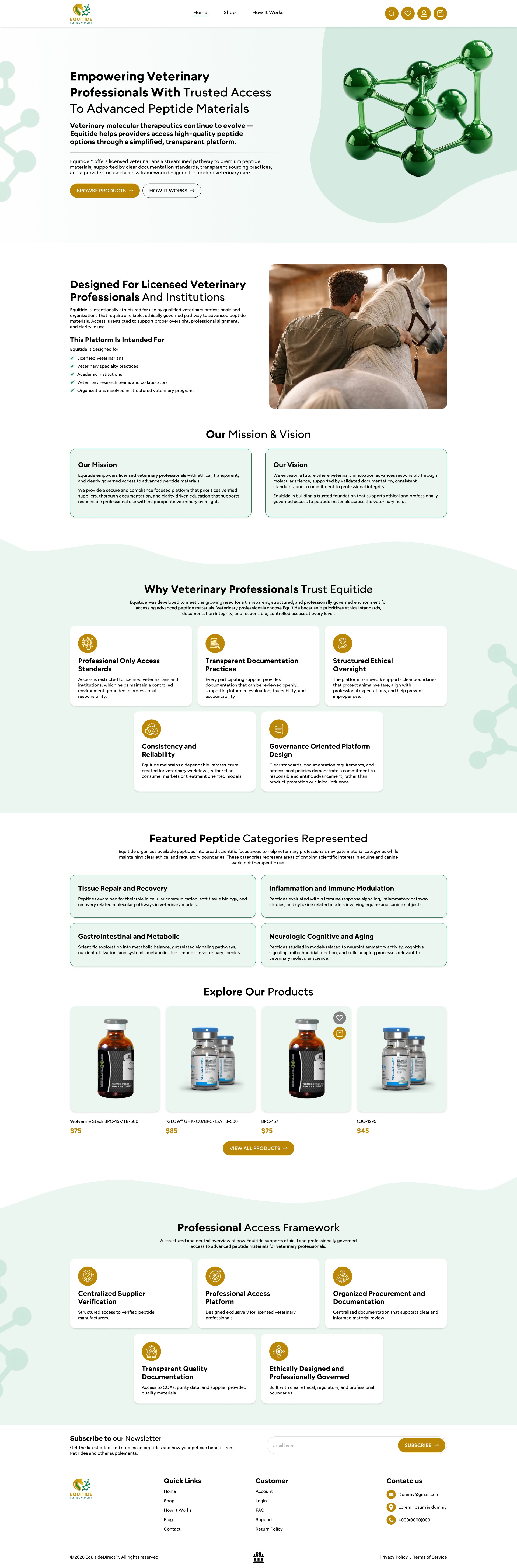 Equitide — Veterinary Peptide Research UI Design Image 0