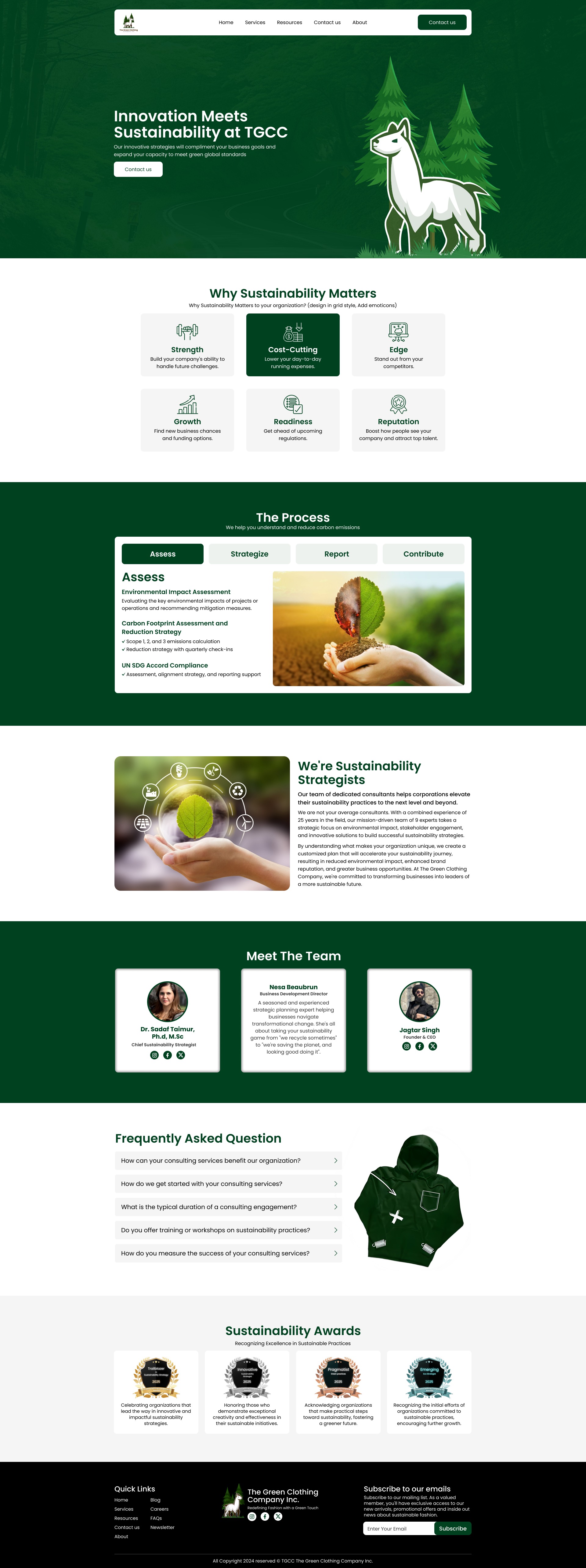 TGCC — Sustainable Corporate Consulting Web Design Image 0