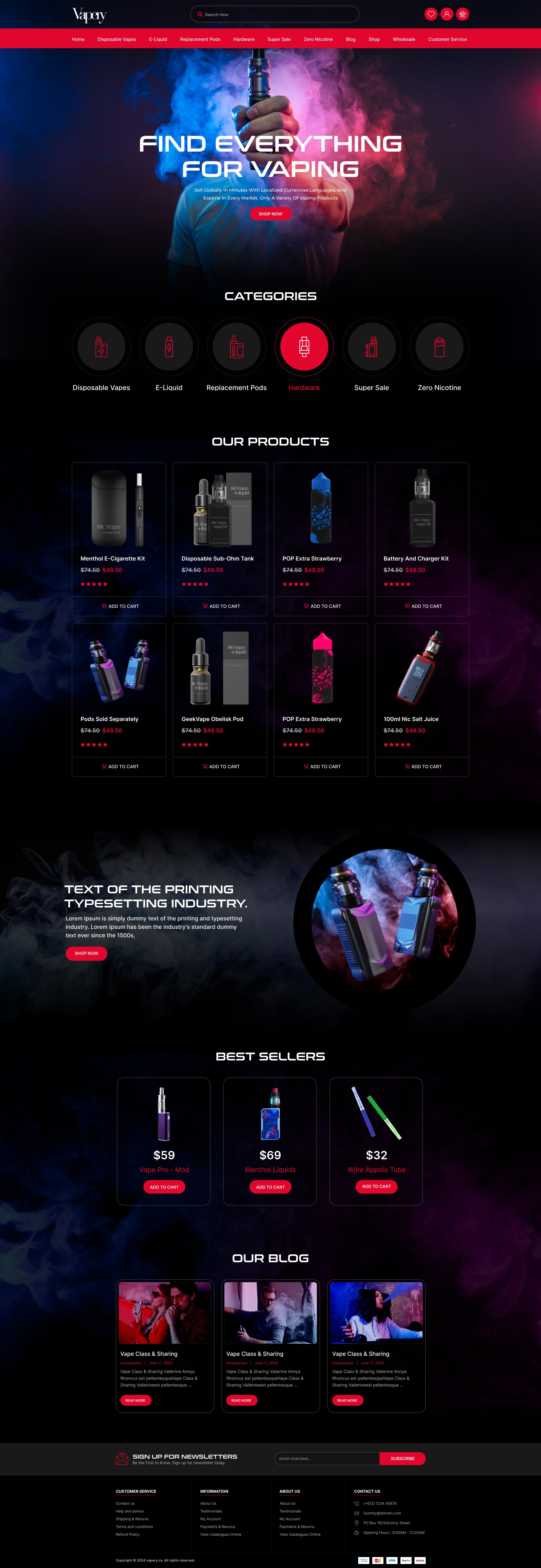 The Vapery — High-Impact Vape eCommerce Design Image 0