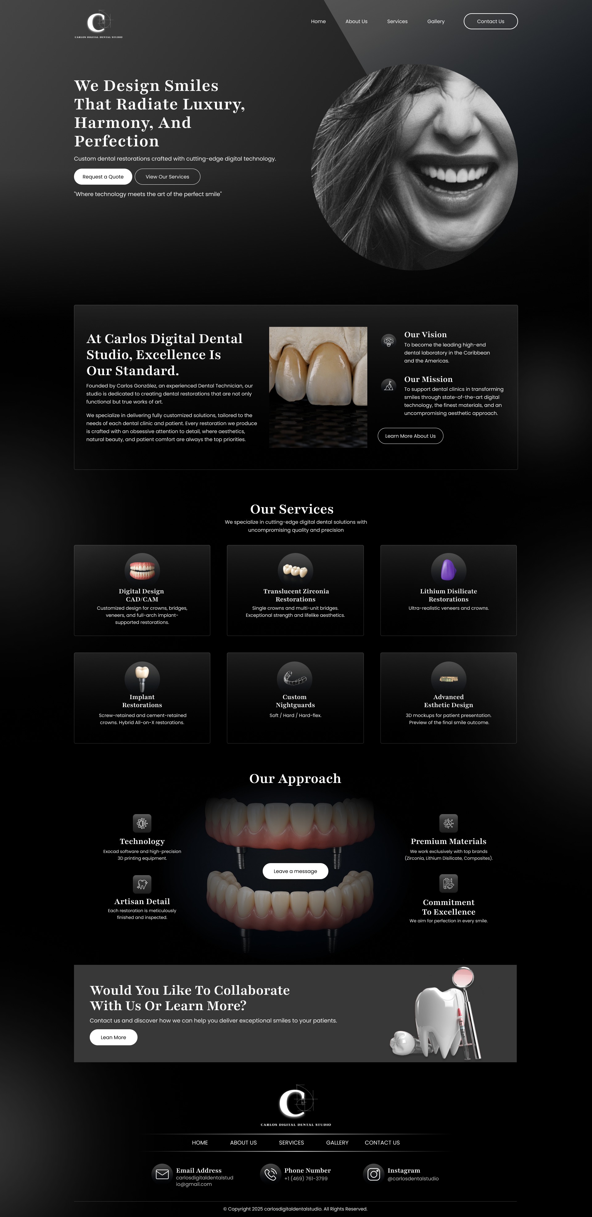 Carlos Dental — Advanced Digital Restorations Lab Website Design Image 0