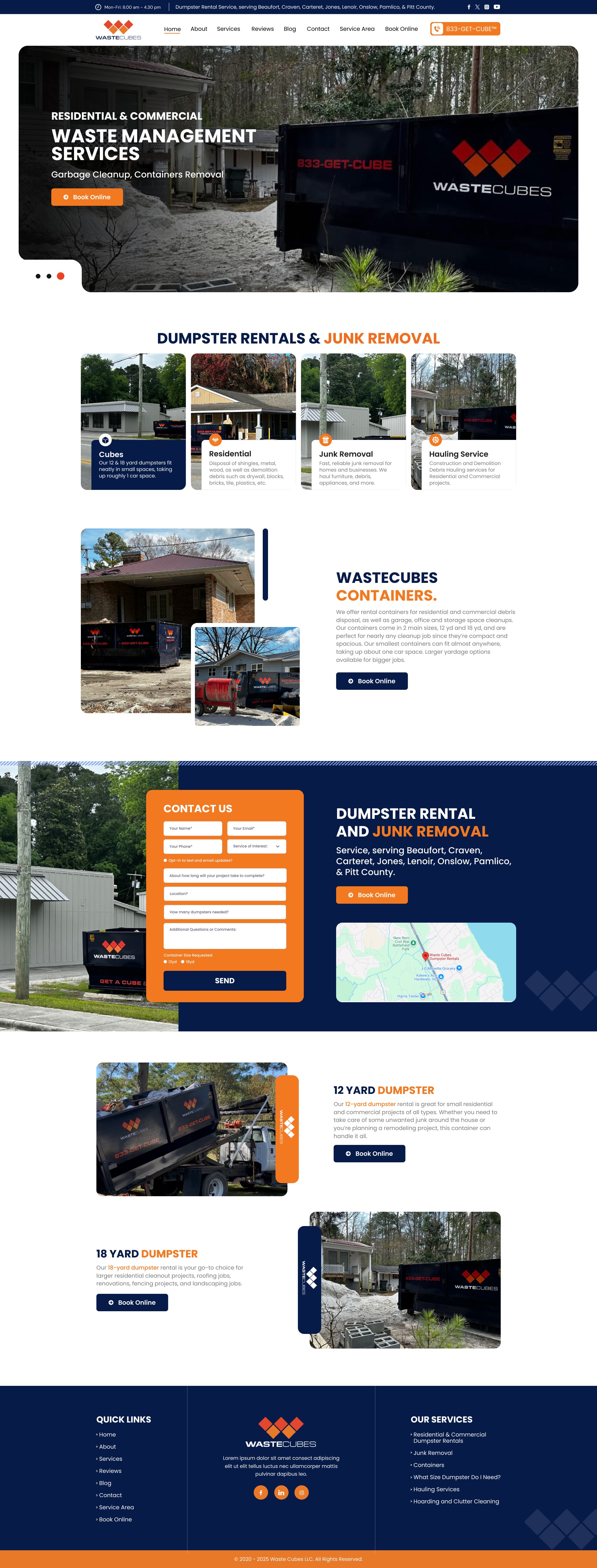 WasteCubes — Dumpster Rental Website Design Image 0