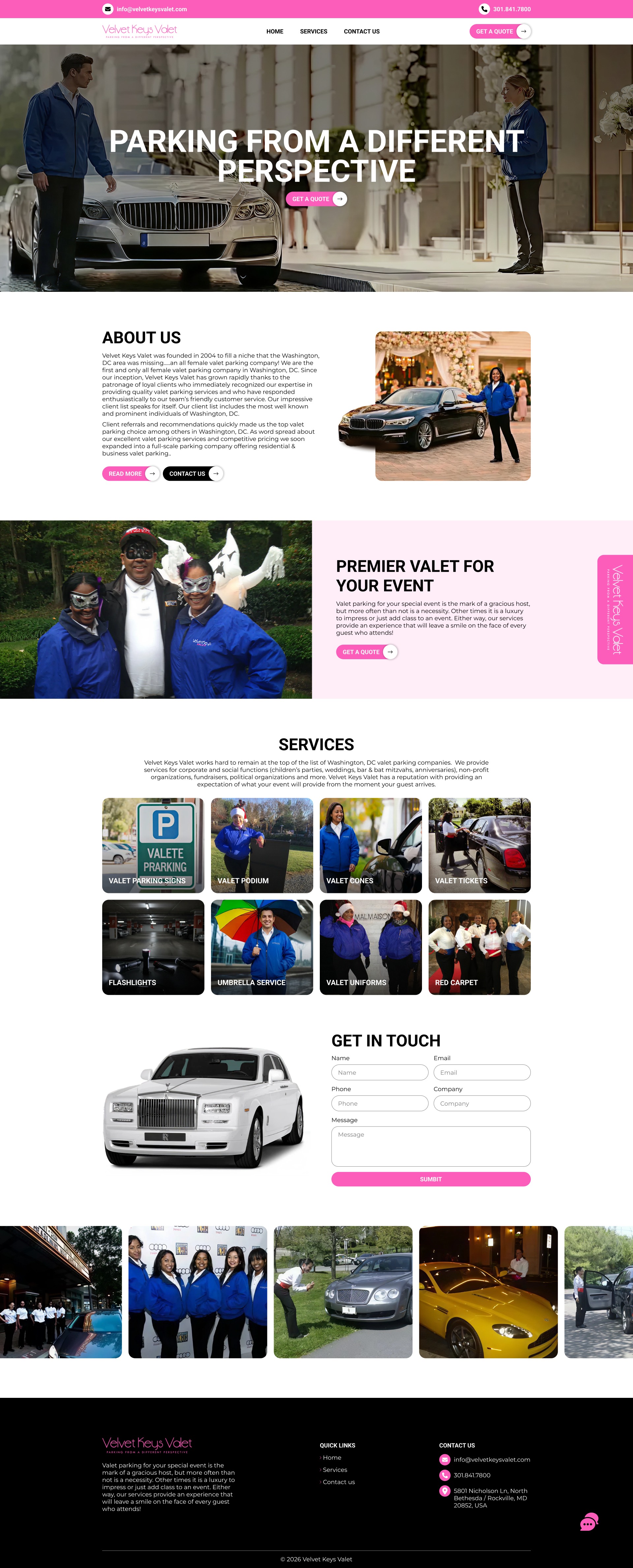 Velvet Keys Valet — Luxury Valet Website Design Image 0