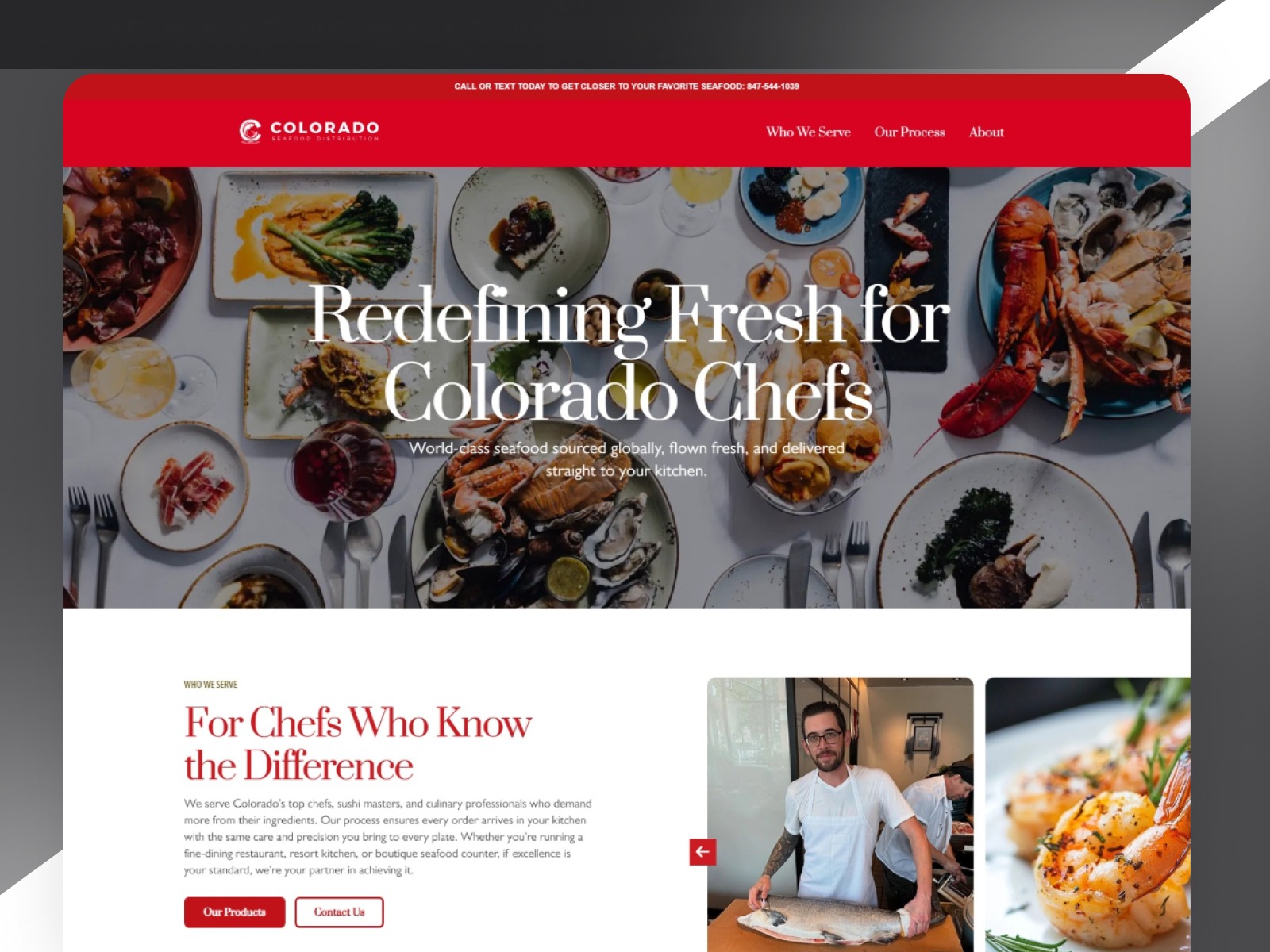 Colorado Seafood — Premium B2B Seafood Website Design
