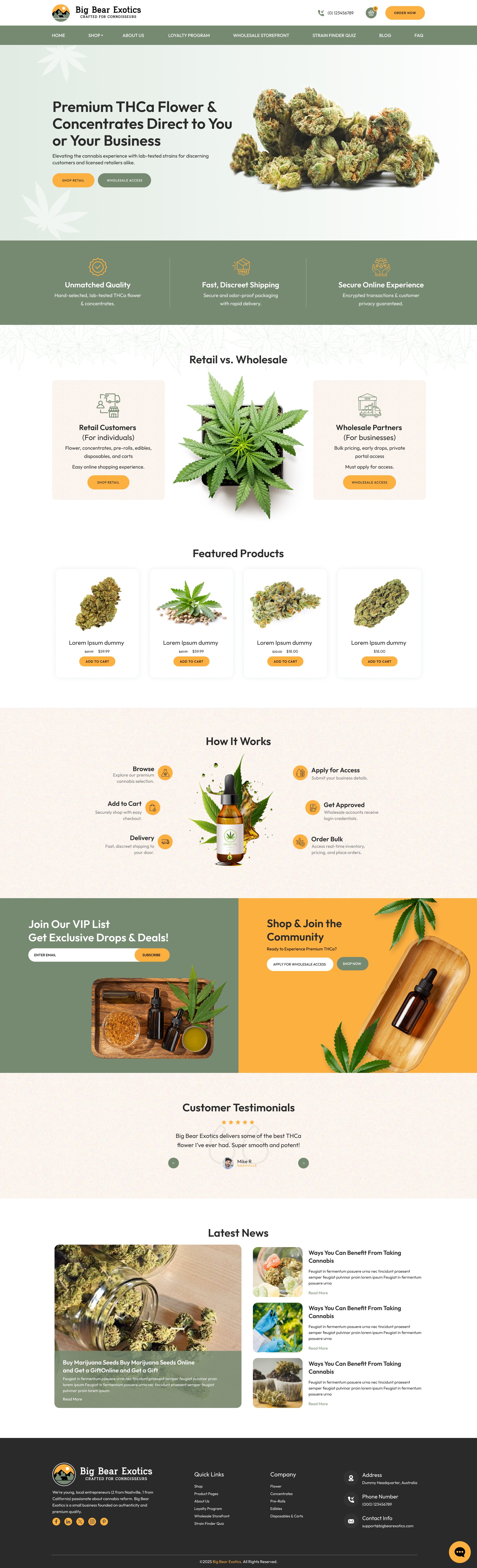 Big Bear Exotics — Premium Botanical eCommerce Design Image 0