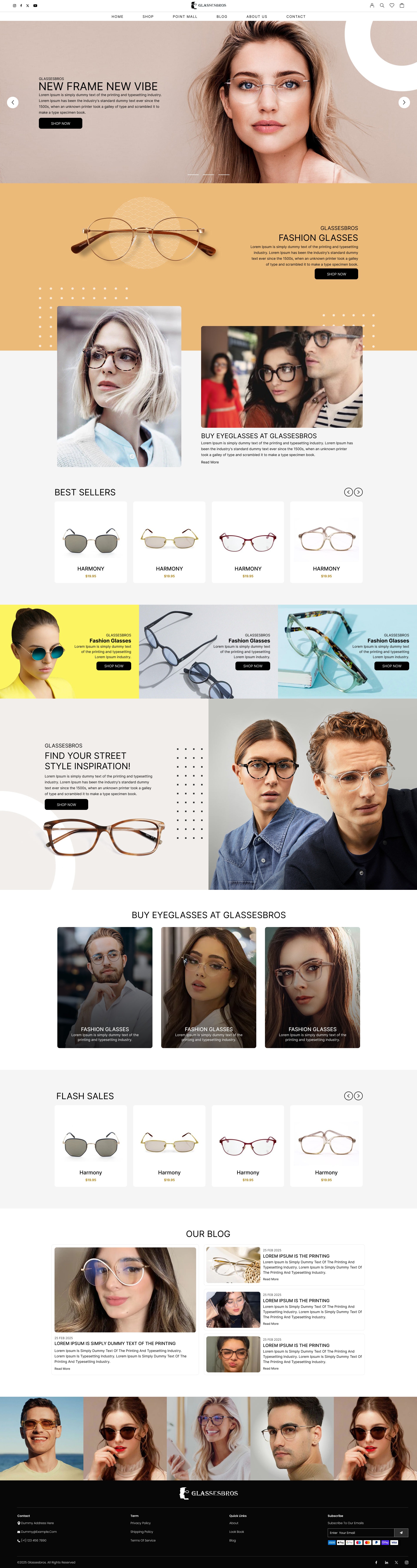 Glassesbros — Editorial-Style Eyewear eCommerce Website Design Image 0