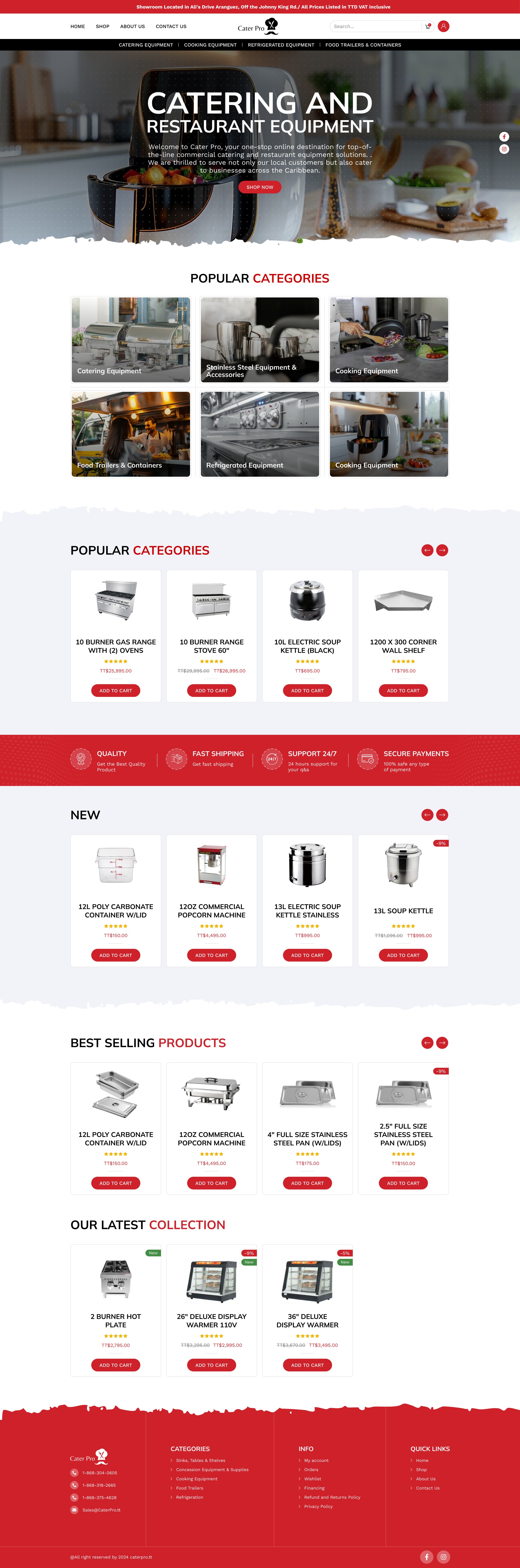 Cater Pro | Commercial Kitchen eCommerce Website Design Image 0