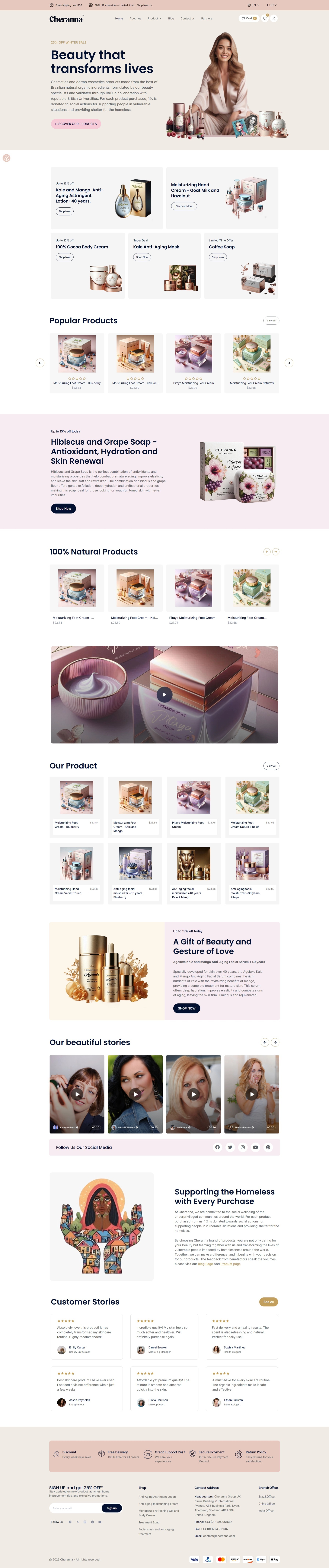 Cheranna — Premium Natural Skincare Website Design Image 0