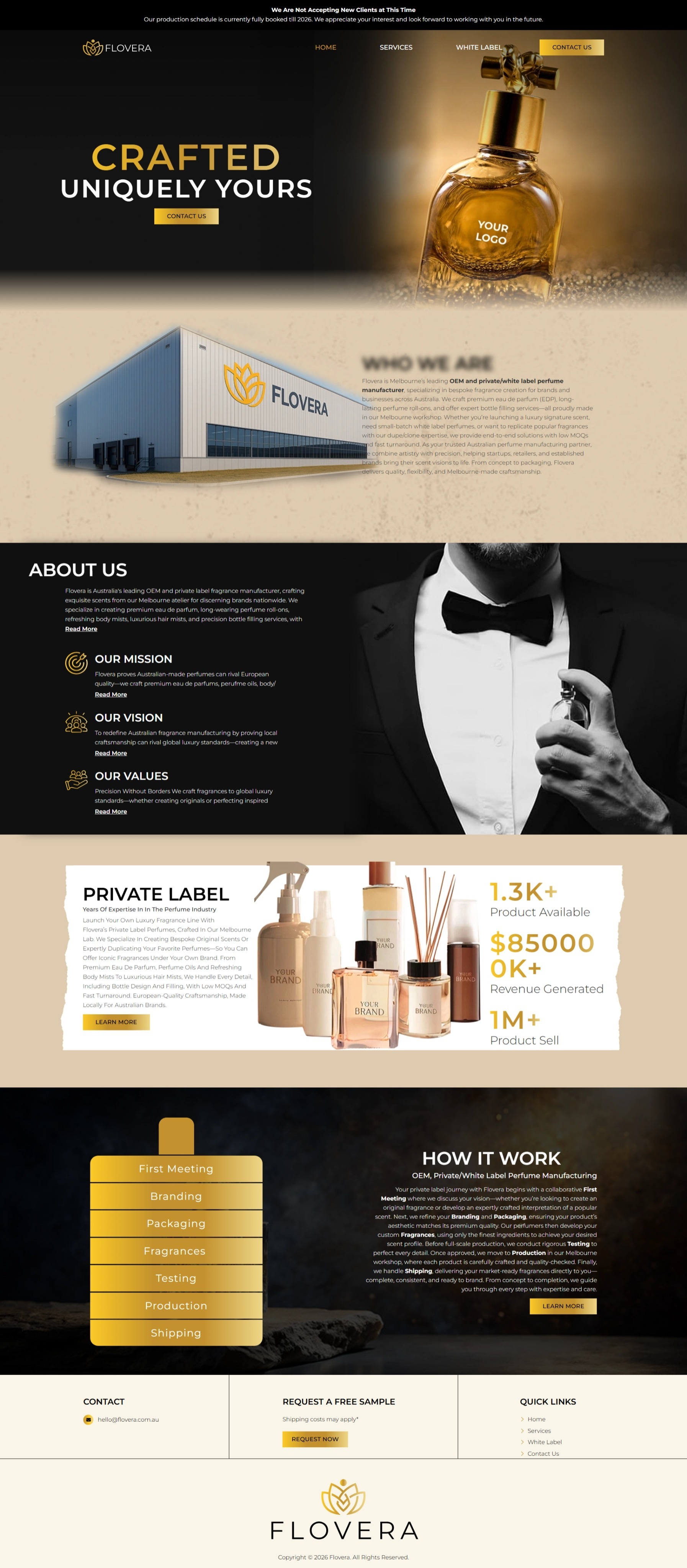 Flovera | Luxury Fragrance & Manufacturing Website Design Image 0