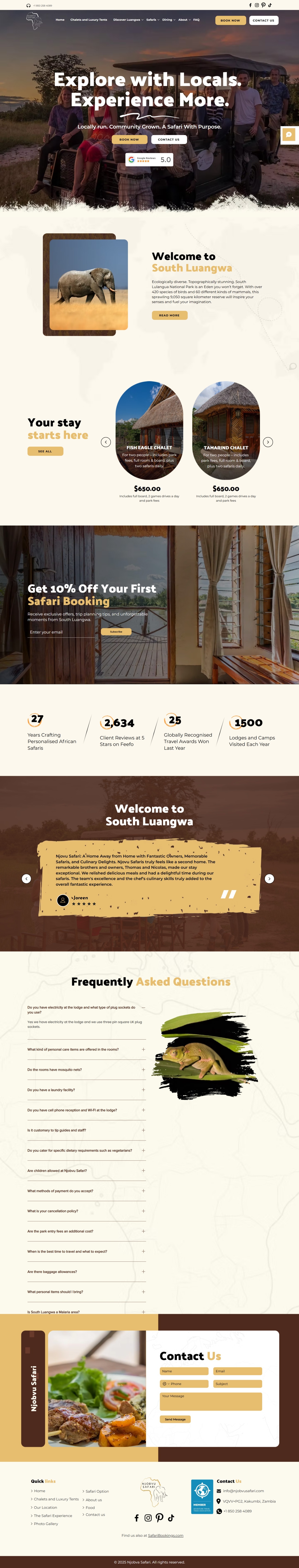 Njobvu Safari | Immersive African Tourism & Lodge UI Image 0