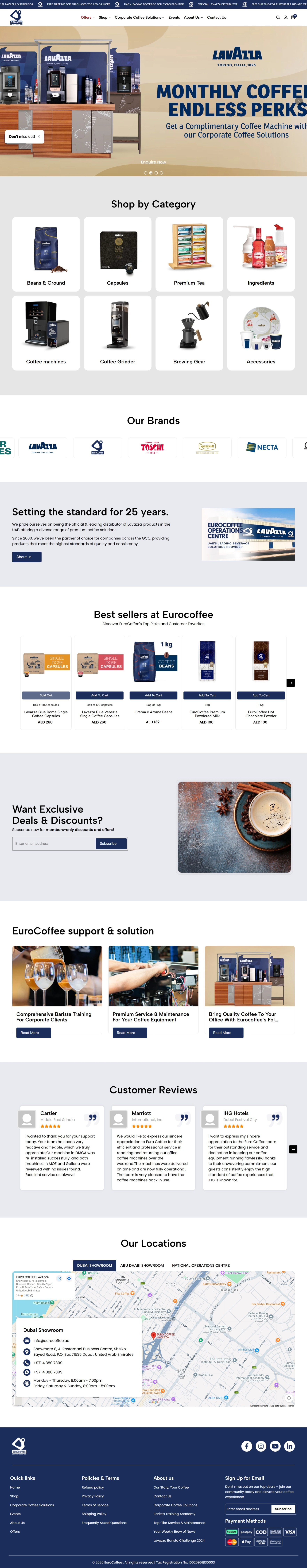 EuroCoffee | Official Lavazza Distributor eCommerce UI Image 0