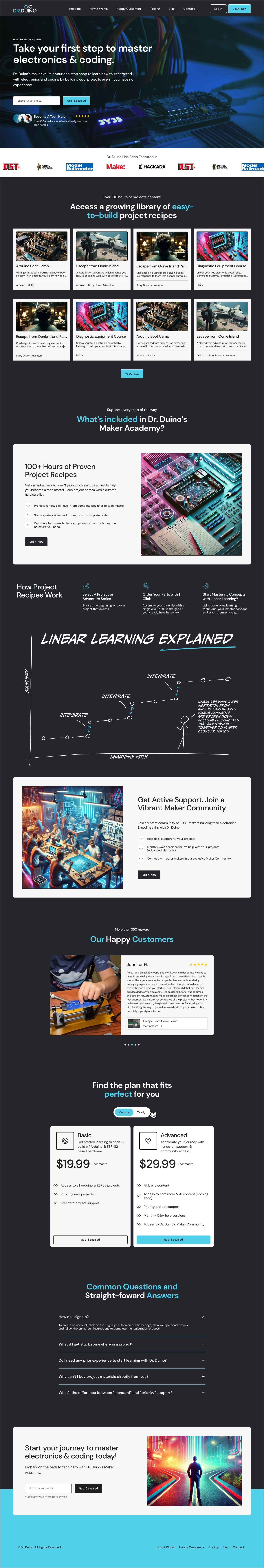 Dr. Duino – Tech EdTech Platform Landing Page UI Image 0