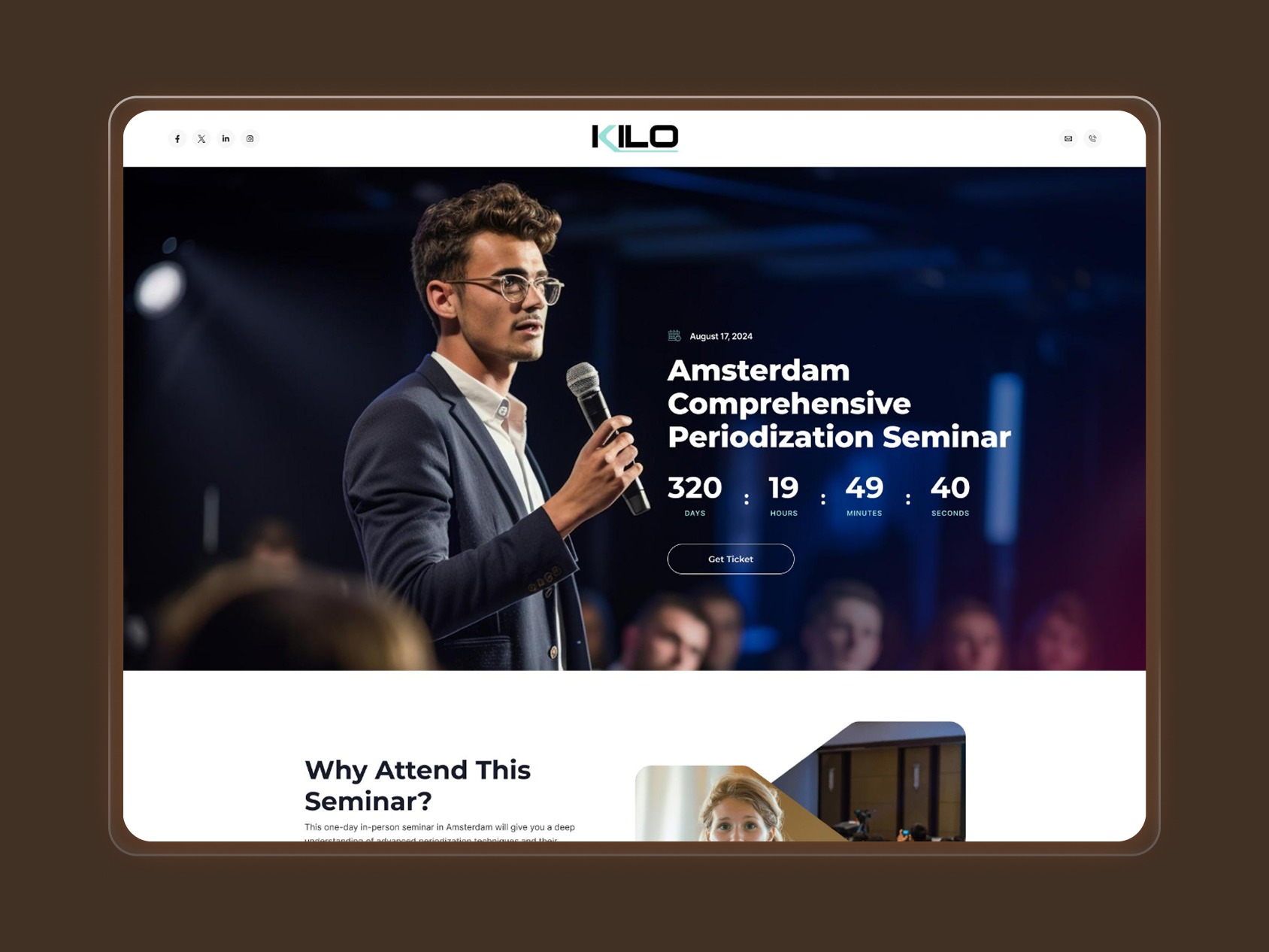 KILO – Seminar Landing Page Design