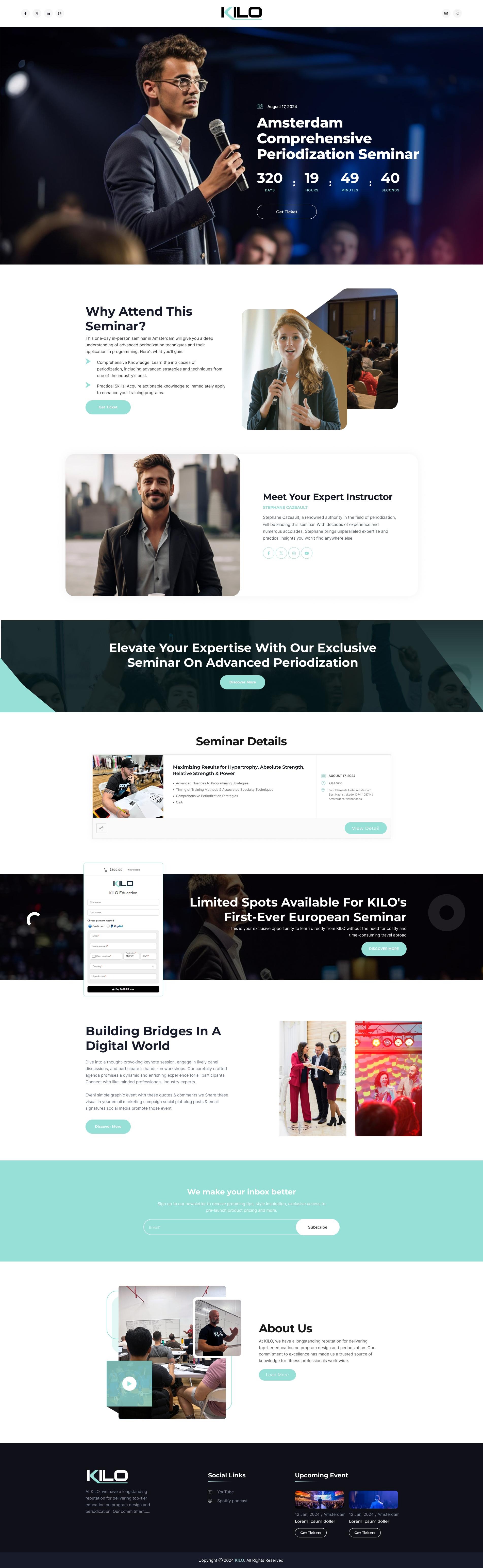 KILO – Seminar Landing Page Design Image 0