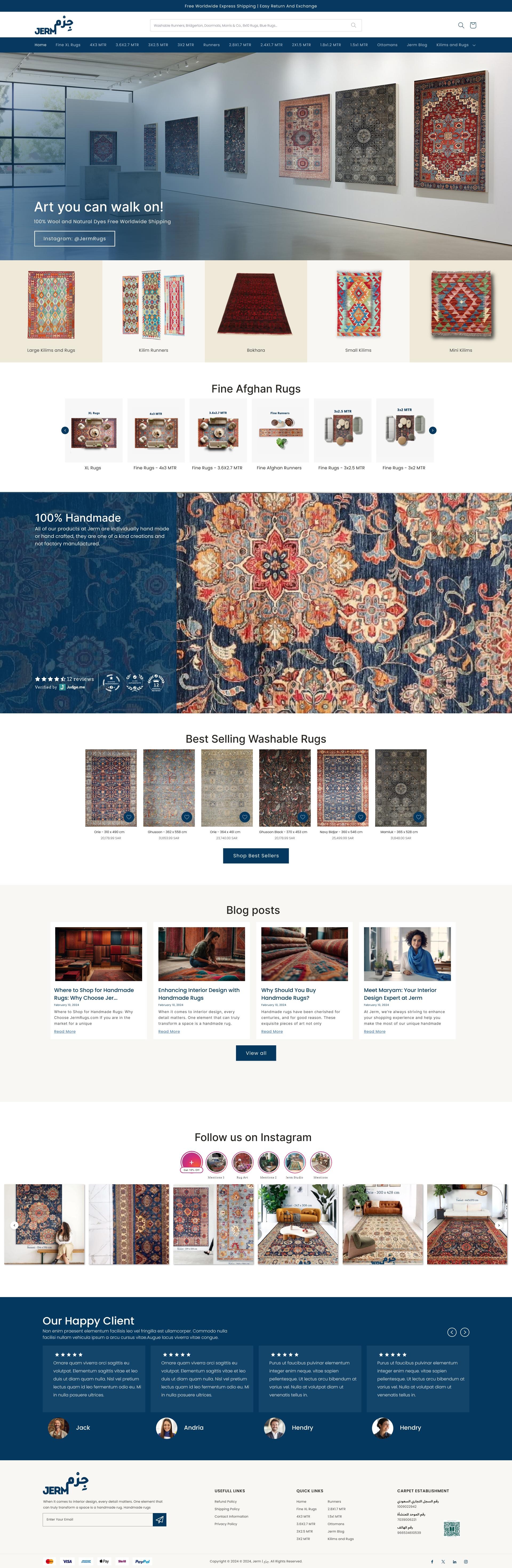 Jerm Rugs – E-Commerce Web Design Image 0