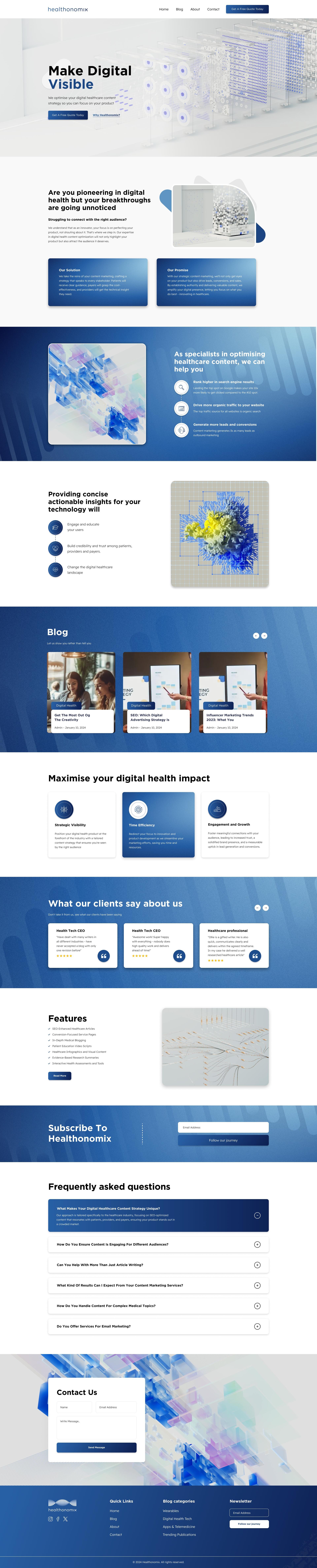 Healthonomix SaaS Platform: Clean UI Engineering & Clinical-Grade Web Architecture Image 0