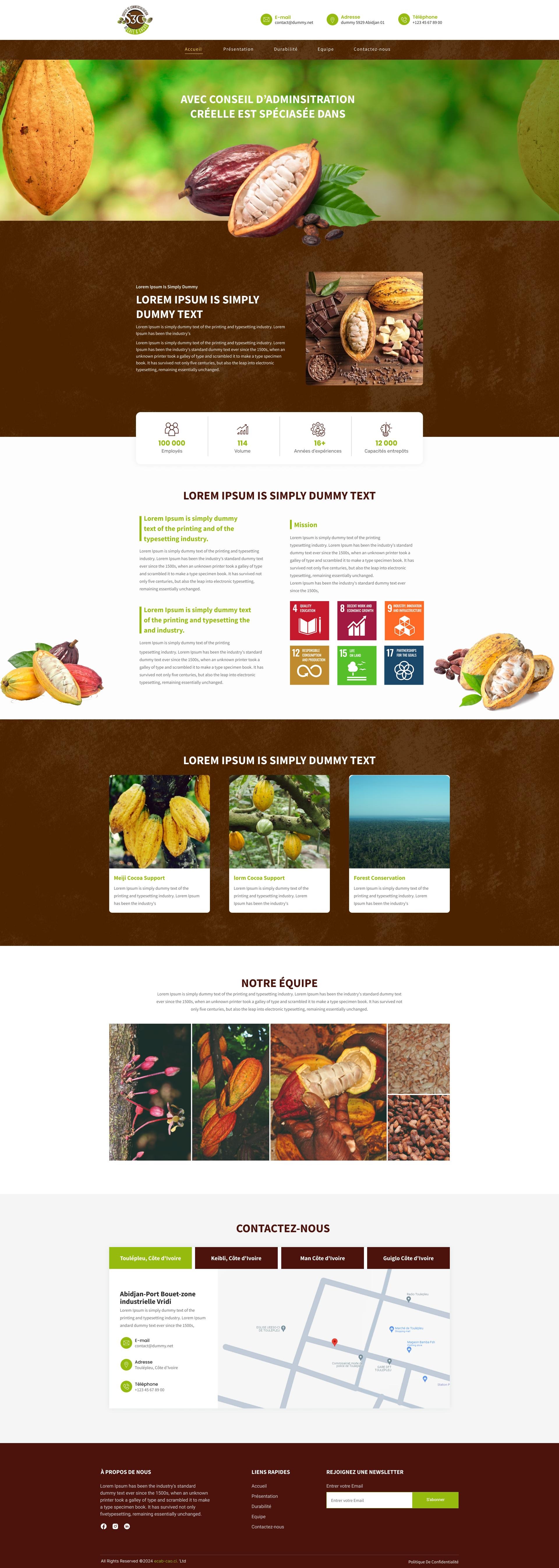 S3C – Agricultural & Cocoa Trading Website UI Design Image 0