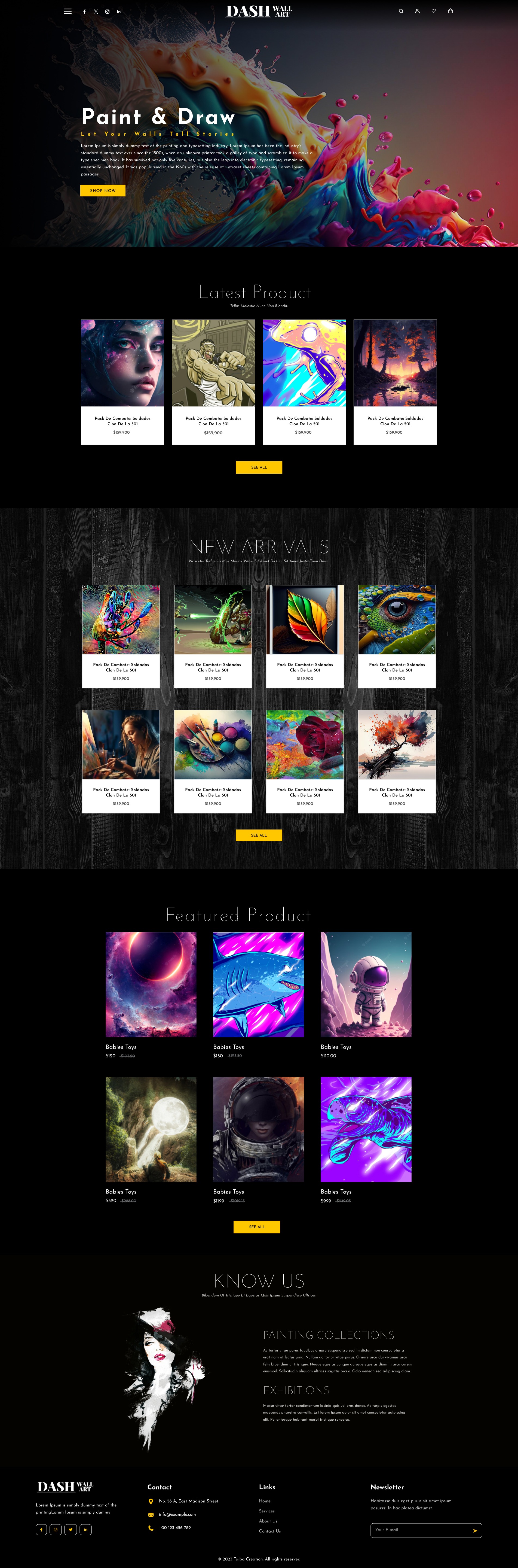 Dash Wall Art – E-Commerce & Online Art Gallery UI/UX Image 0