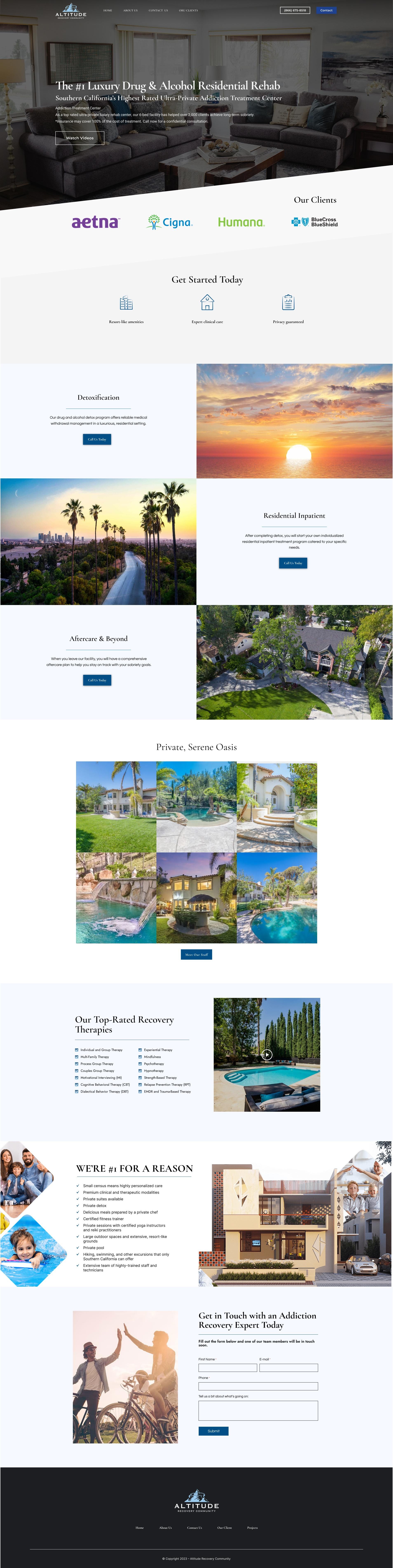 Altitude Recovery – Luxury Treatment Center UI/UX Design Image 0