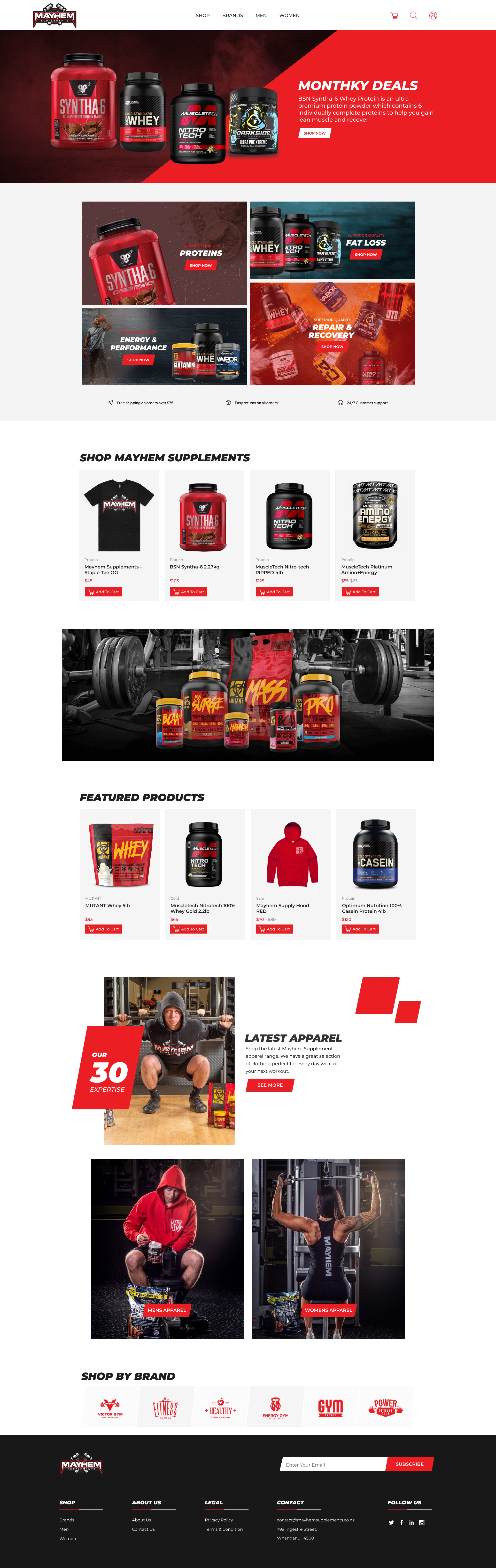 Premium Fitness Supplements Store Website | eCommerce UI/UX Image 0
