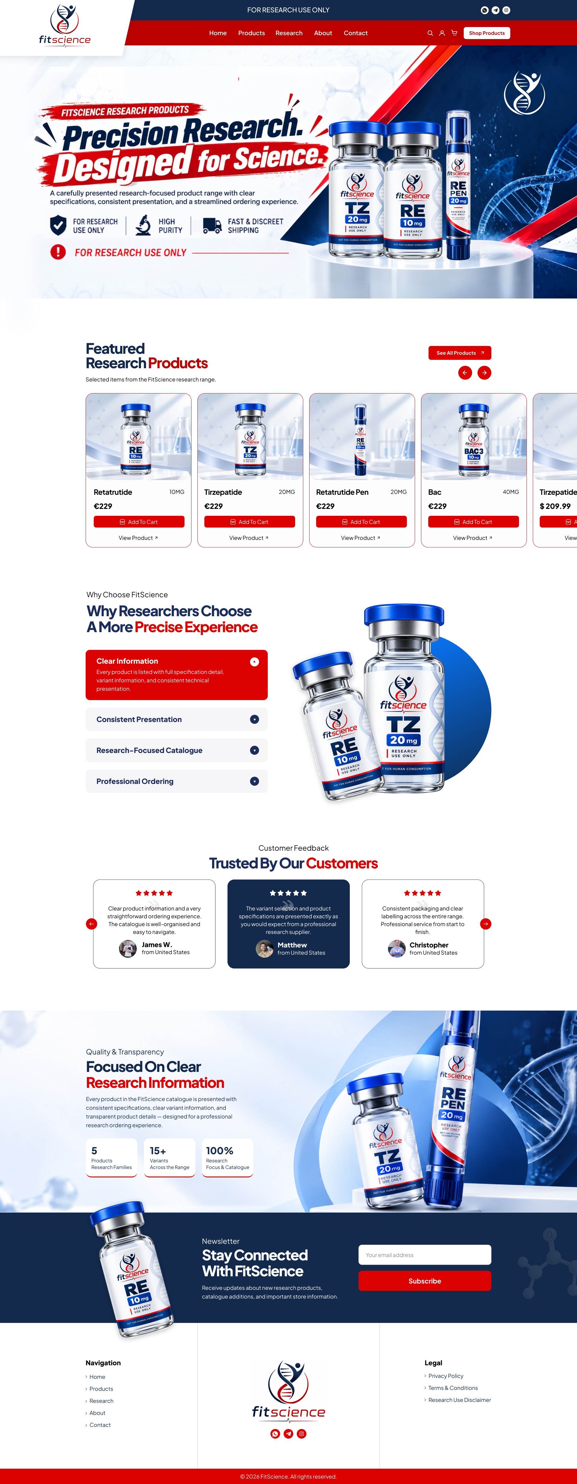 FitScience | Online Store Website Design for Science Image 0