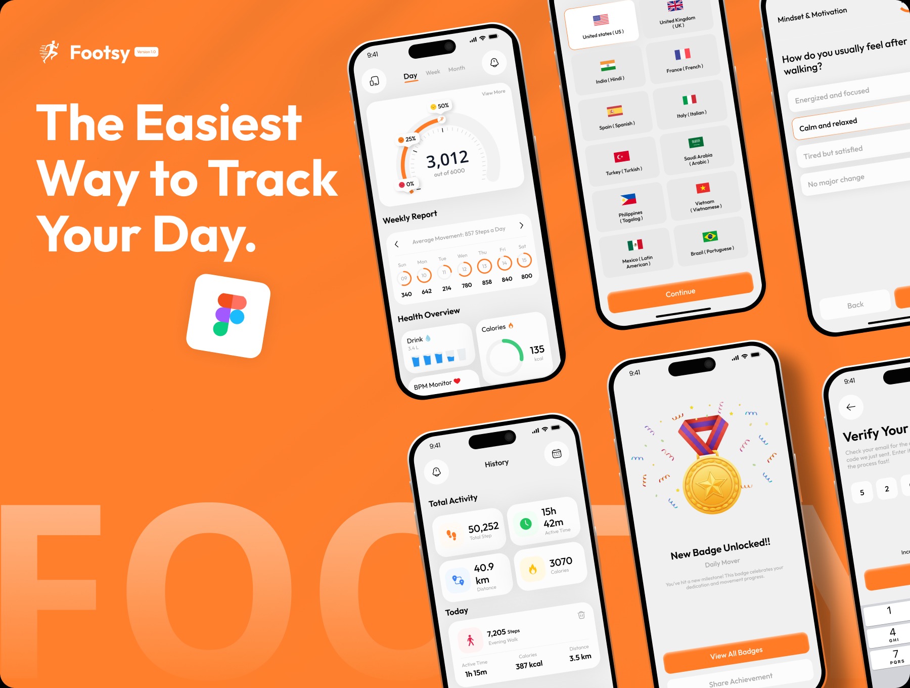 Footsy | Step Counter & Activity Tracker App UI Kit Image 5