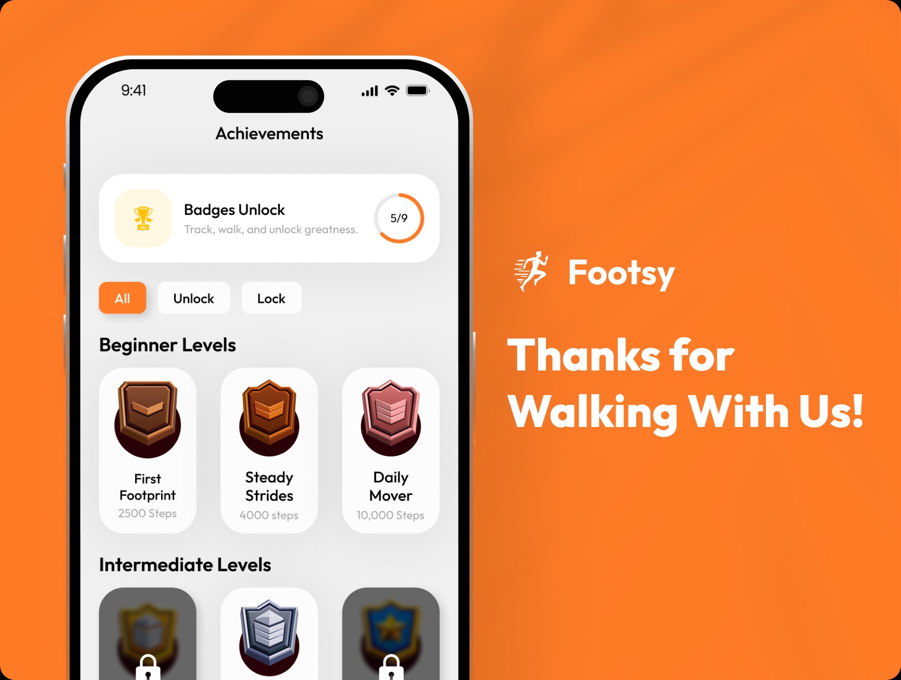 Footsy | Step Counter & Activity Tracker App UI Kit Image 6