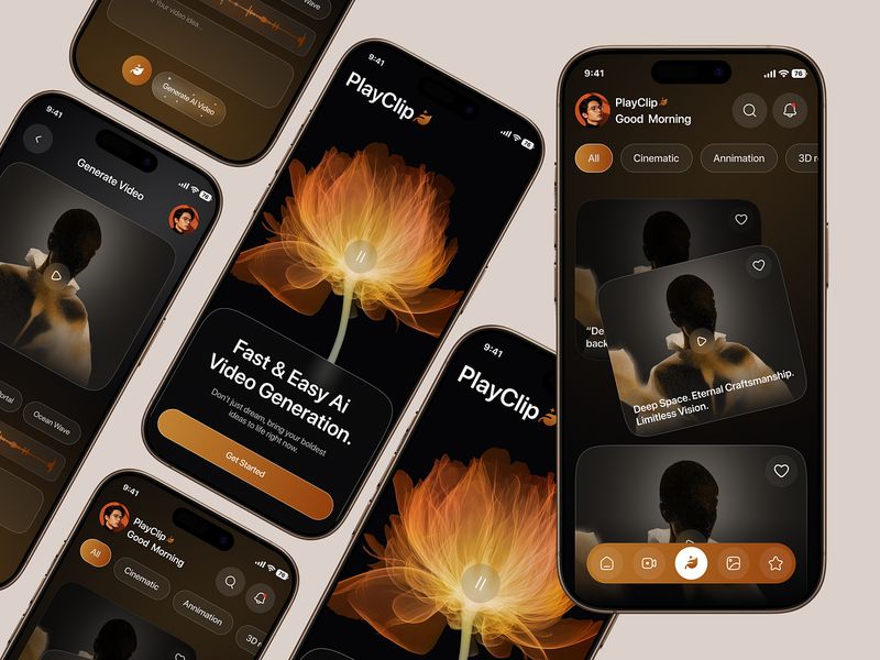 AI-Powered Video Generator | Text-to-Video App UI UX