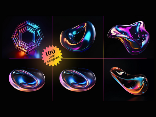 3d glass liquid abstract Backgrounds (Set of 100) on Behance