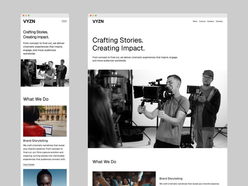 VYZN — Video Production Agency Template