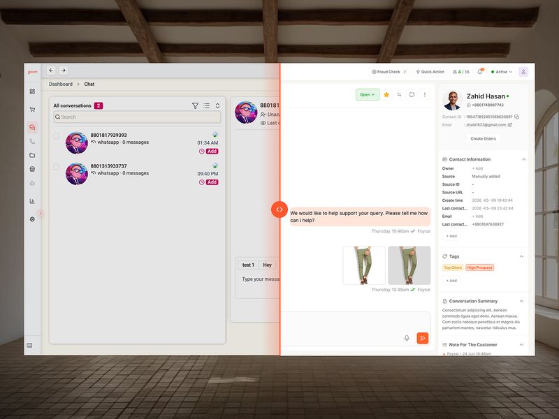 CRM Customer Support Dashboard UI
