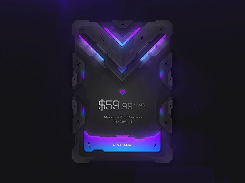 Futuristic pricing card design