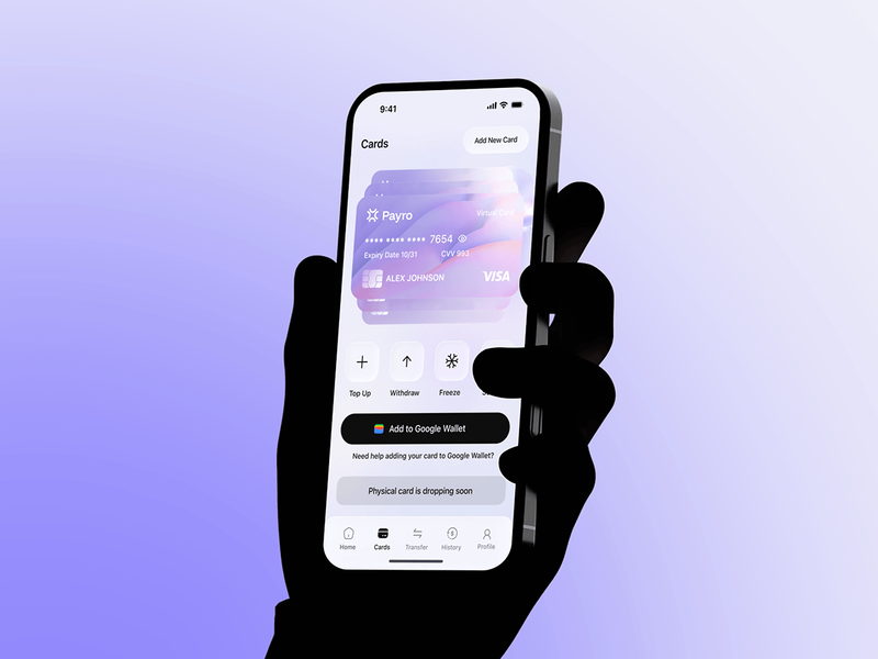 Payro - Finance App UI/UX Design