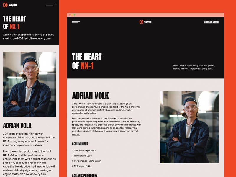 VAYRON — Electric Vehicle Website Template
