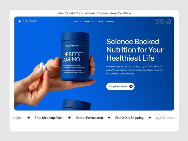 PHARMAX - Supplement E-commerce Website