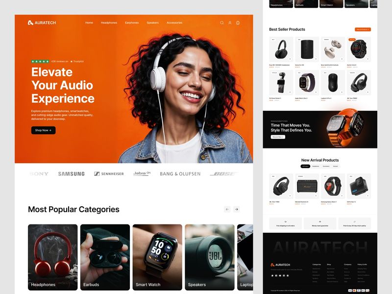 Electronics E-Commerce Website UI Design | Auratech