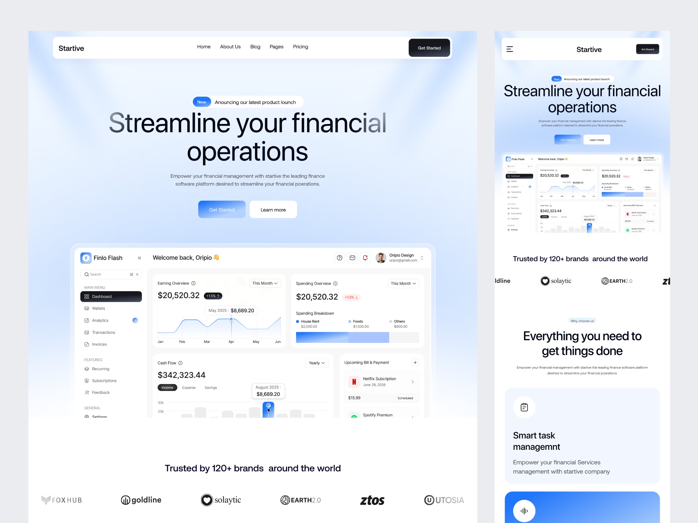 Finance - SaaS Landing Page Design