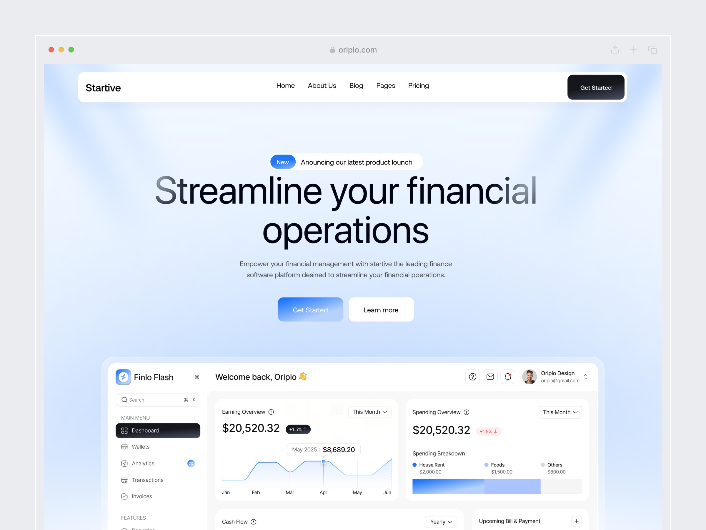 Finance - SaaS Landing Page Design Image 0