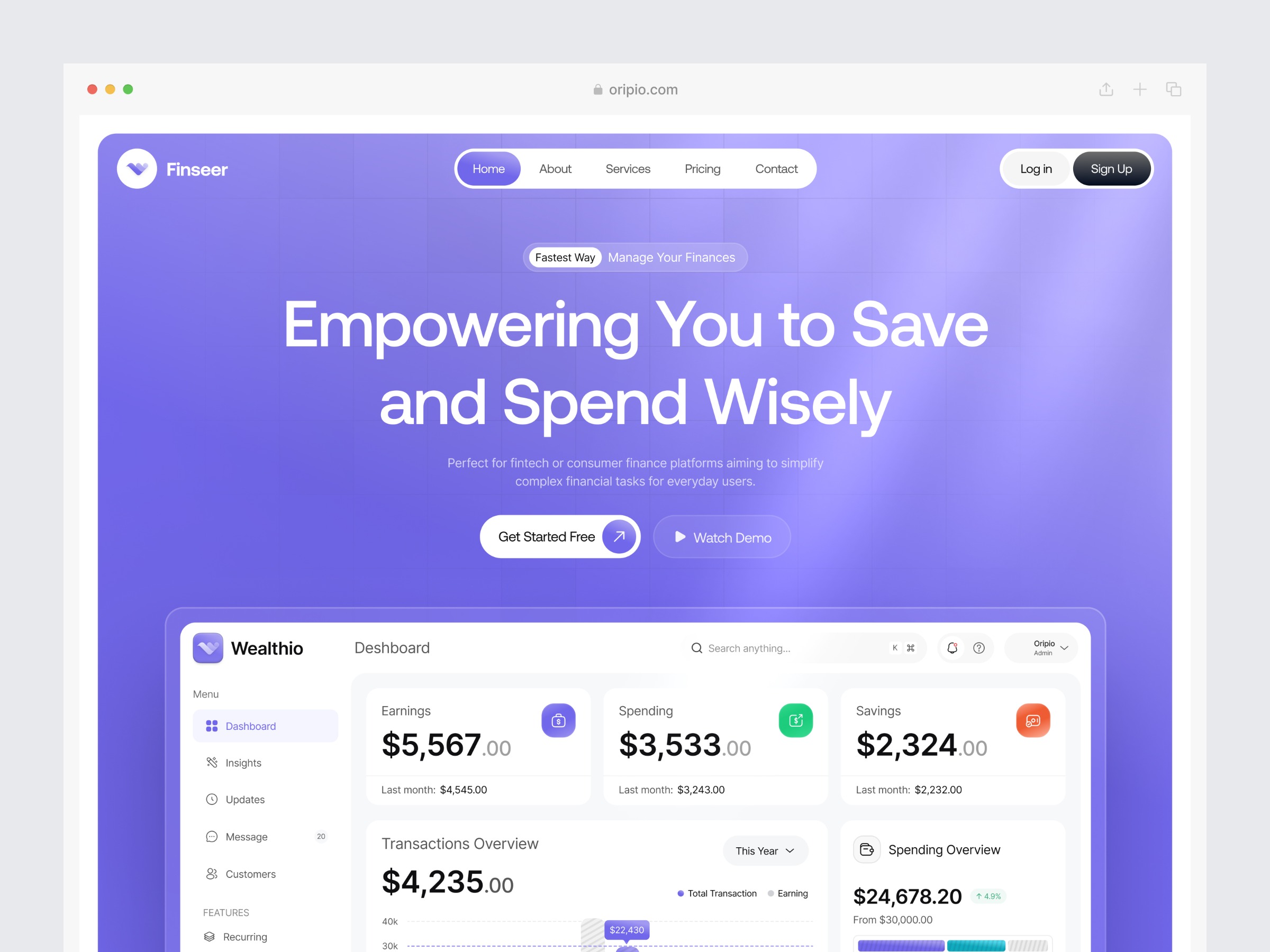 Finance SaaS Landing Page Image 0